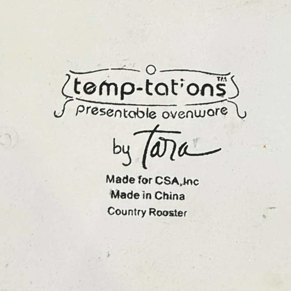 Temp-tations by Tara Presentable Ovenware Country Rooster Loaf Pan Lid Basket
